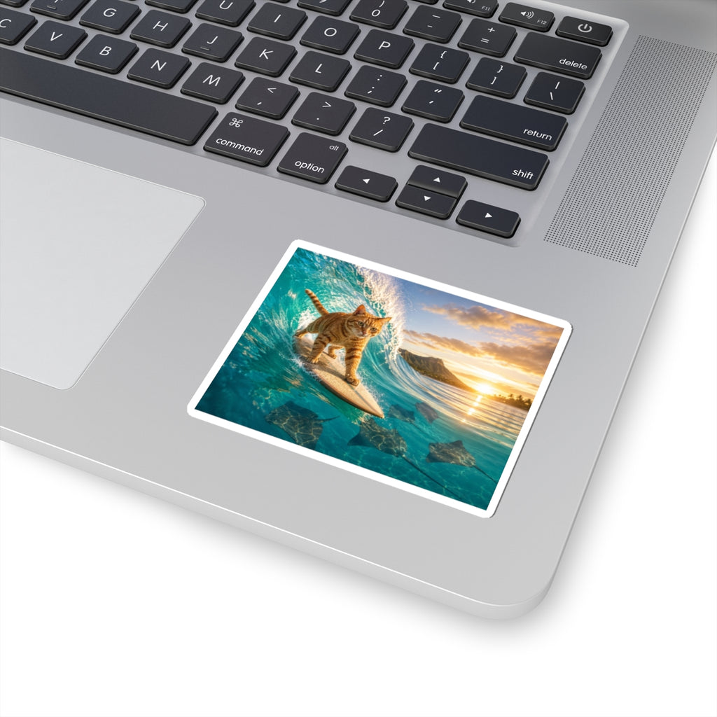 Cowabunga Cat — Kiss-Cut Stickers