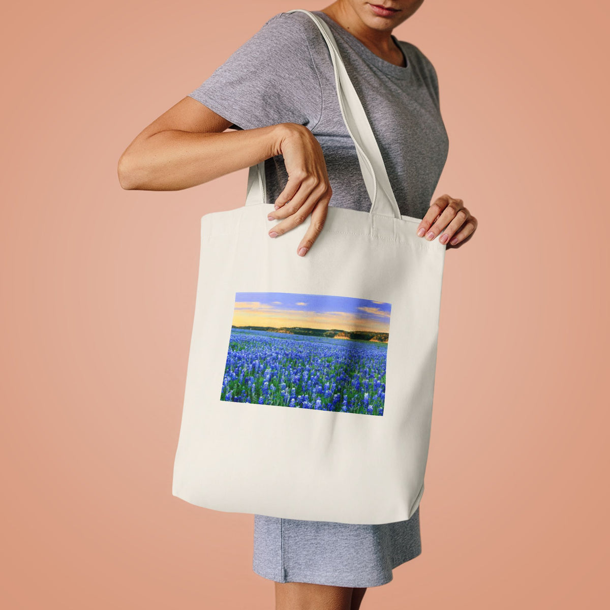 Bluebonnet Sea — Cotton Tote Bag