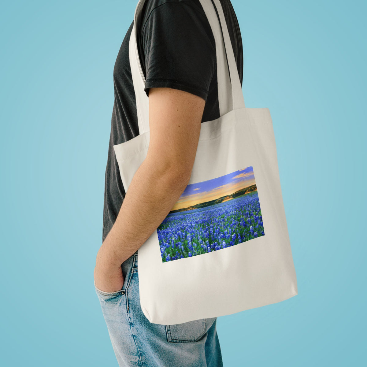 Bluebonnet Sea — Cotton Tote Bag